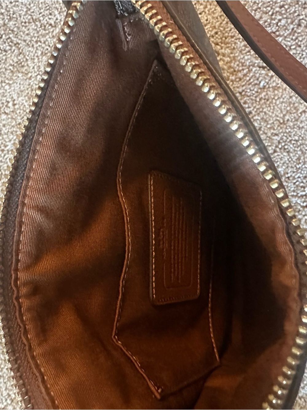 Coach Brown Leather Crossbody with Signature Tag - Picture 4 of 4